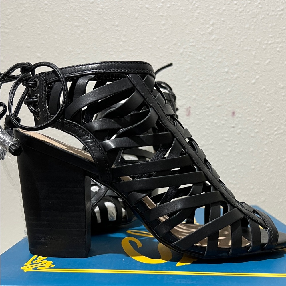 Sbicca Black Lace-Up Strappy Sandals